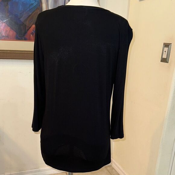 NWT DG2 by Diane Gilman Elegant Black Sequin Women's Top Size Medium - Picture 11 of 13